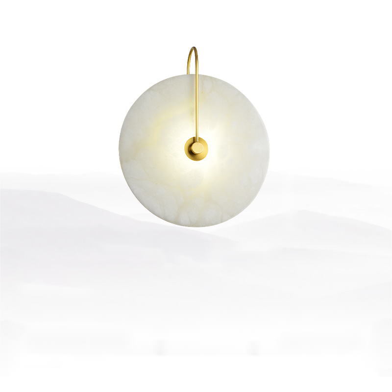 Denise Alabaster Round Bedroom Bedside Wall Sconce