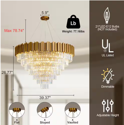 Modern Chrome Crystal Chandelier