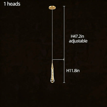 Modern Gold Chandelier Pendant Light Hanging Aluminum LED Fixture for Dining Room Illumination
