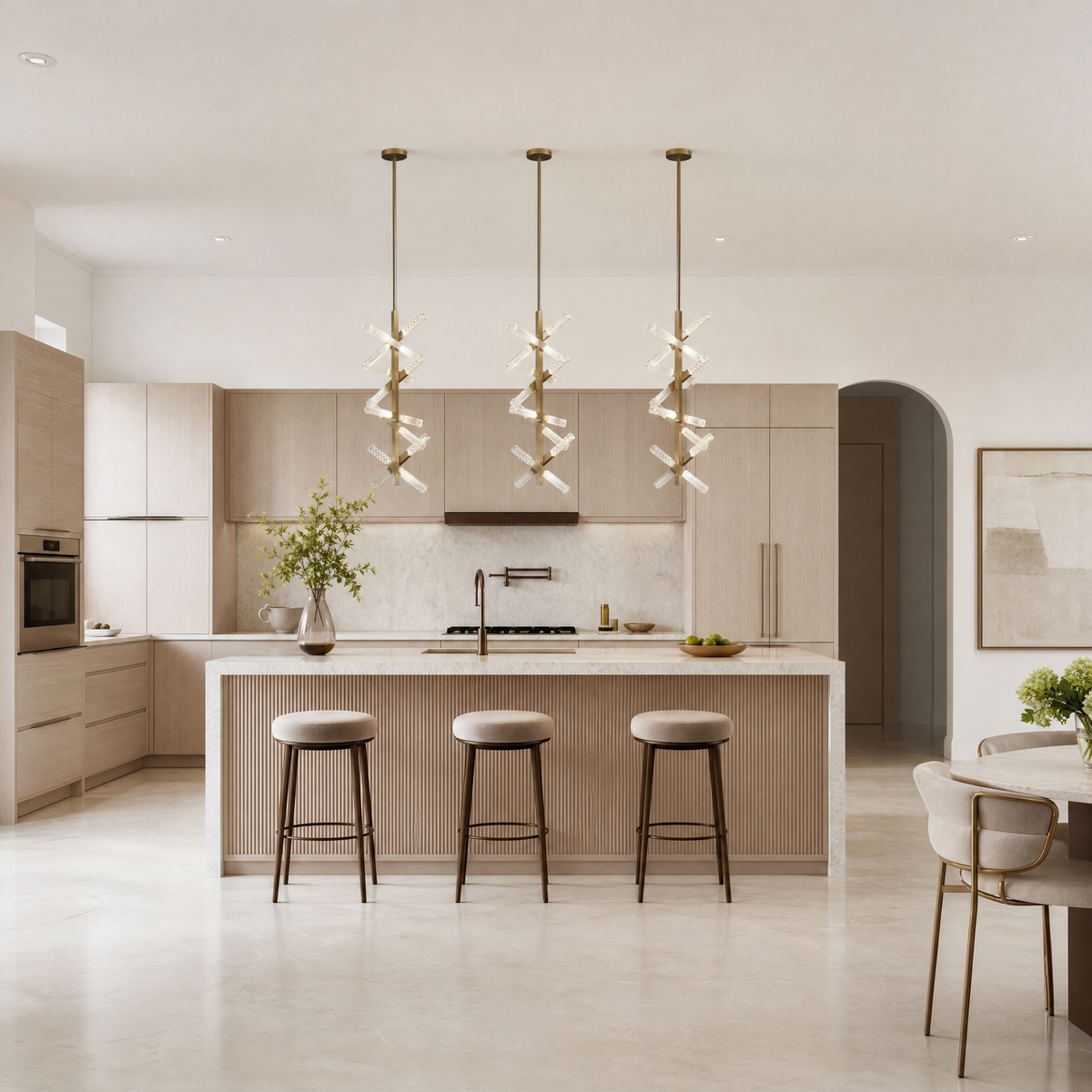 Galis Crystal Glass Helix Chandelier