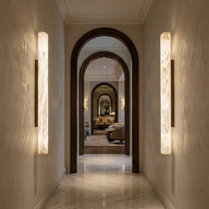 Solid Alabaster Grand Sconce