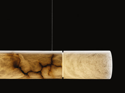 Cylindrical Alabaster Linear Chandelier