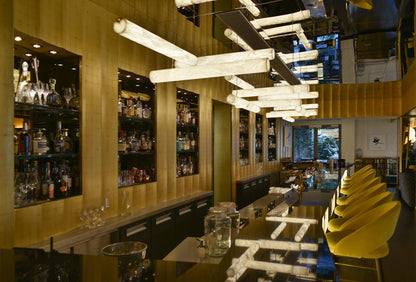 Cylindrical Alabaster Linear Chandelier