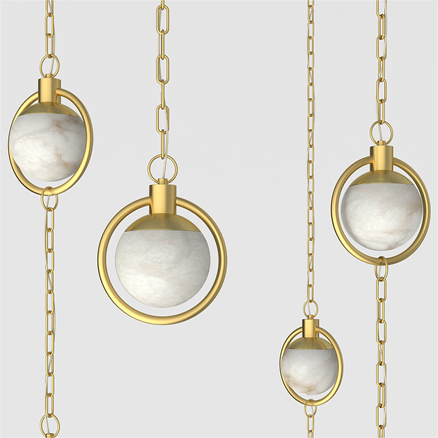 Trenat Alabaster Chandelier 3-chains