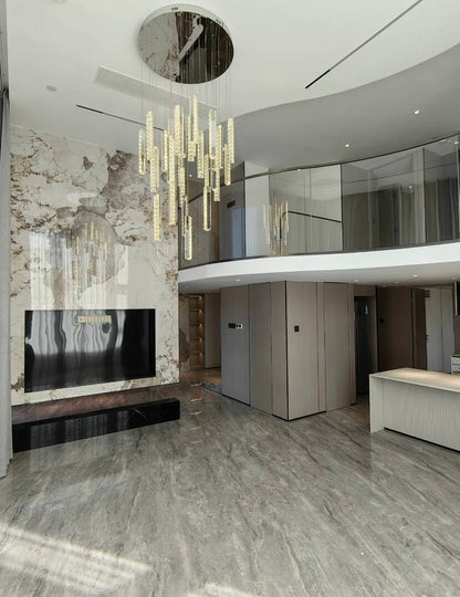 Extra Large Modern Spiral Crystal Ceiling Light Decoration for Staircase/ High Ceiling Living Room/ Hotel Lobby/ Hallway