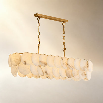 Valencia French Art Deco Spanish Alabaster Chandelier