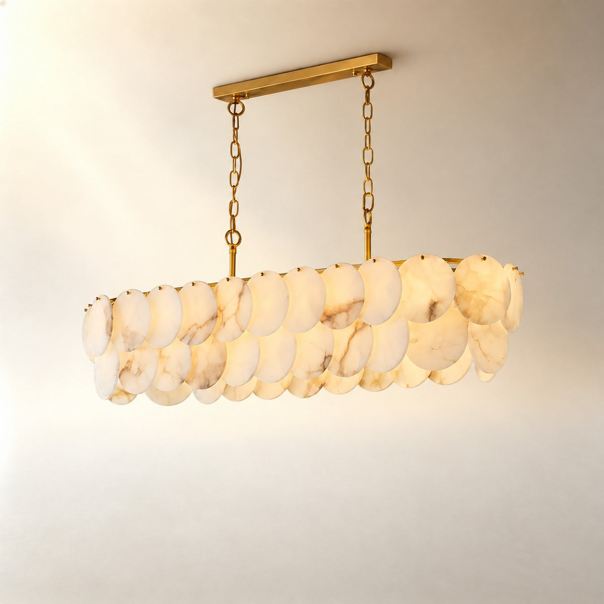Valencia French Art Deco Spanish Alabaster Chandelier