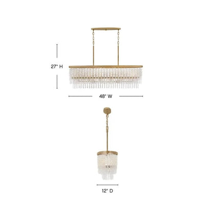 Denise Lamps Vac Crystal Linear Chandelier