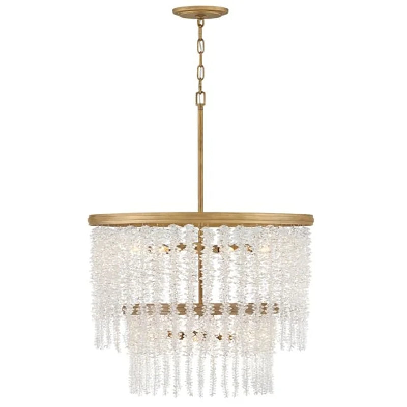 Denise Lamp Vac Crystal Round 2 Tier Chandelier 26"