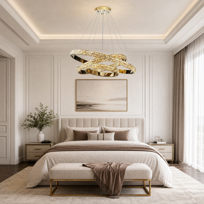 Ariis Triple Ring Crystal Chandelier