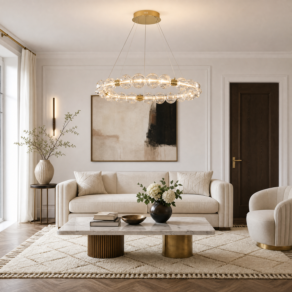 Briis Hand-Blown Glass Ring Chandelier