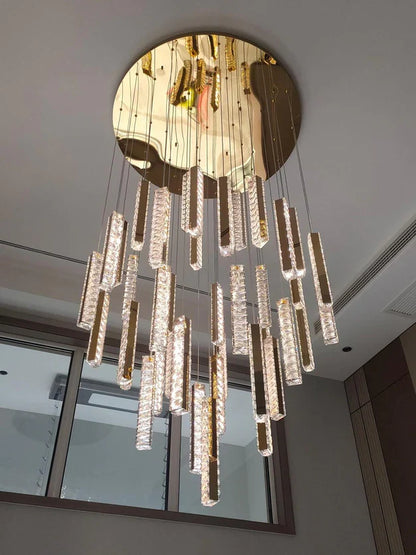 Extra Large Modern Spiral Crystal Ceiling Light Decoration for Staircase/ High Ceiling Living Room/ Hotel Lobby/ Hallway