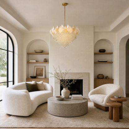 Vivienne Frosted Glass & Crystal Chandelier