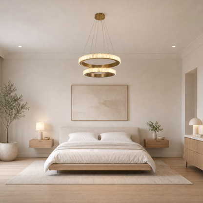 Griis Alabaster Double Ring Chandelier