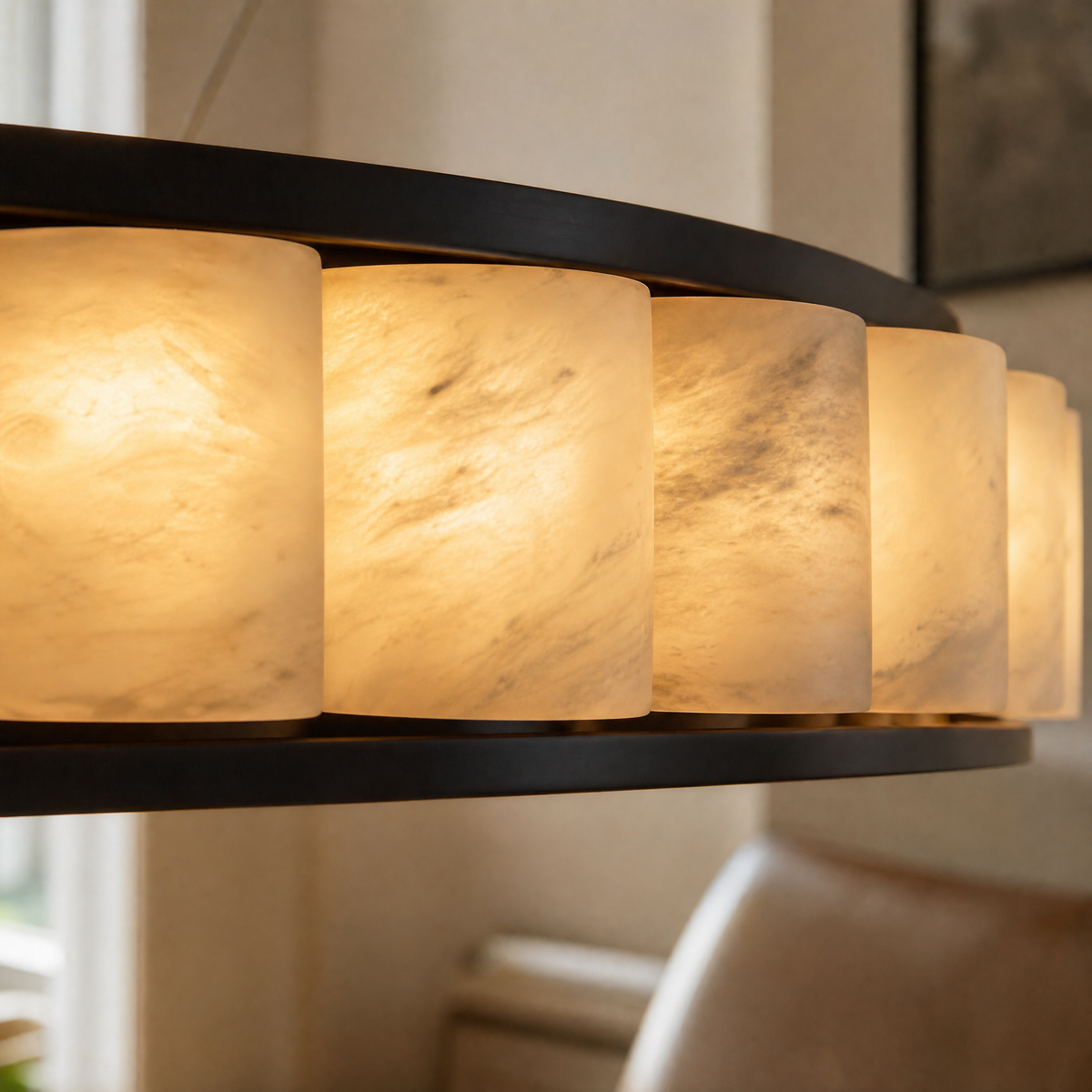 Griis Modern Alabaster Ring Chandelier