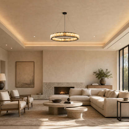 Griis Modern Alabaster Ring Chandelier