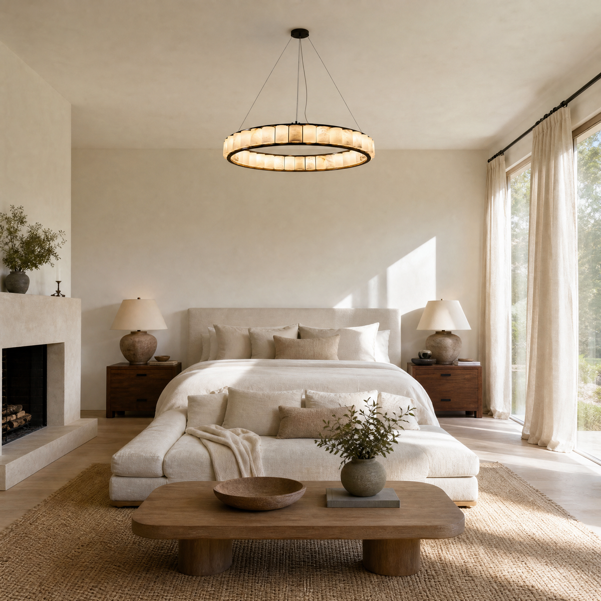Griis Modern Alabaster Ring Chandelier