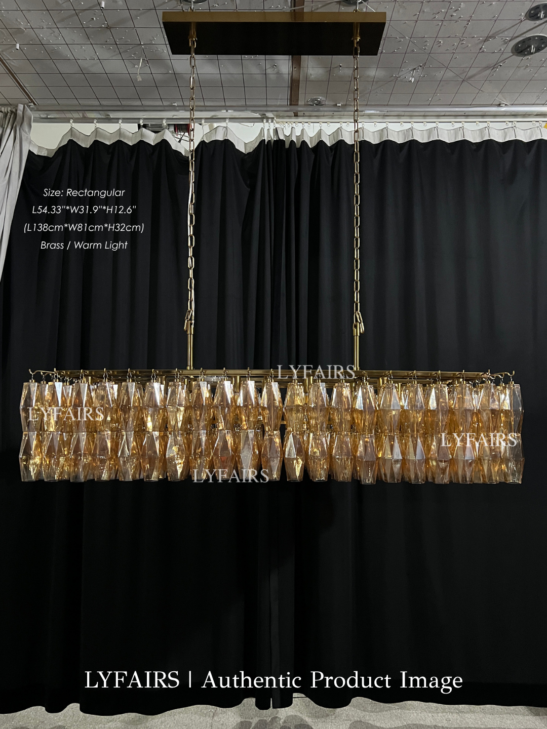 Modern Round/Rectangular/Funnel Smoke Glass Chandelier for Low-ceiling