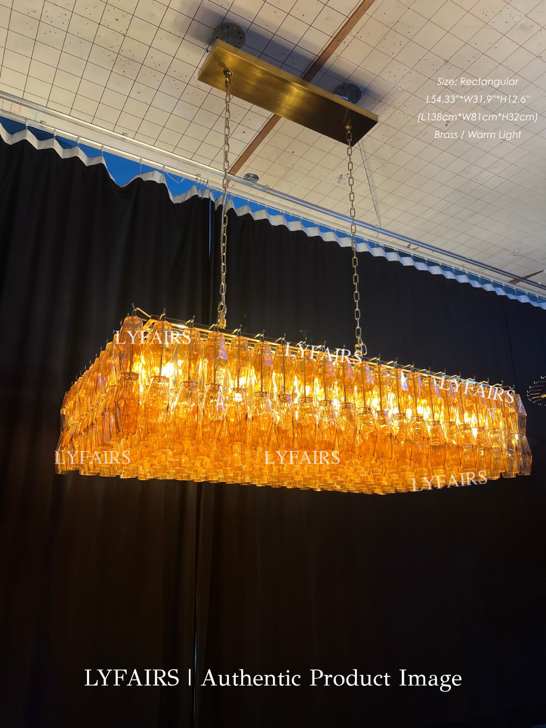 Modern Round/Rectangular/Funnel Smoke Glass Chandelier for Low-ceiling