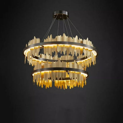 JC Wave 2-Tier Modern Round Chandelier