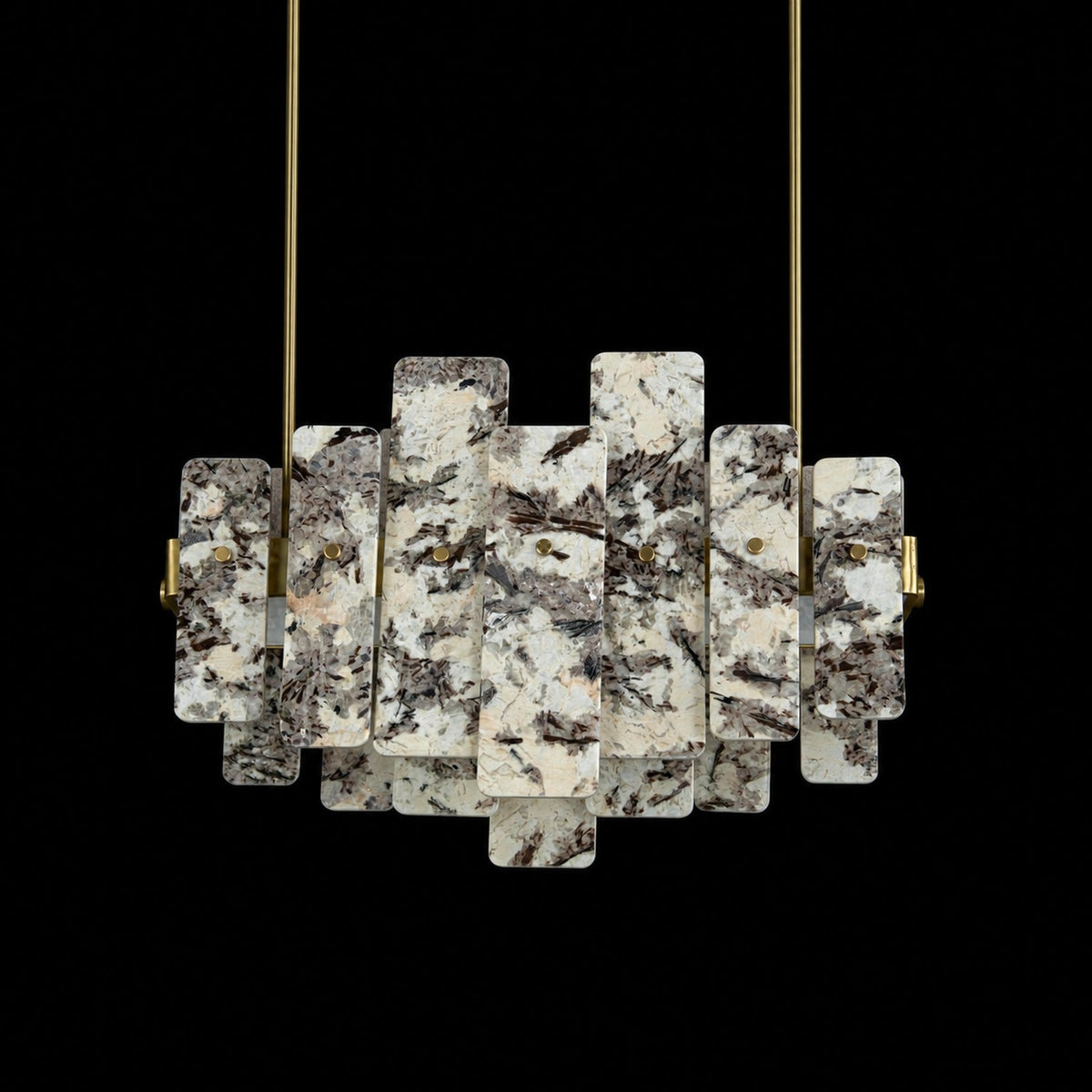 Modern Layered Luxury Stone LED Chandelier
