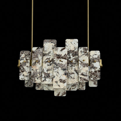Modern Layered Luxury Stone LED Chandelier