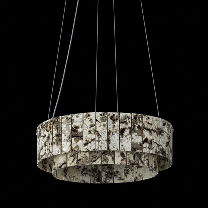 Modern Two-Tier Luxury Stone Round Chandelier