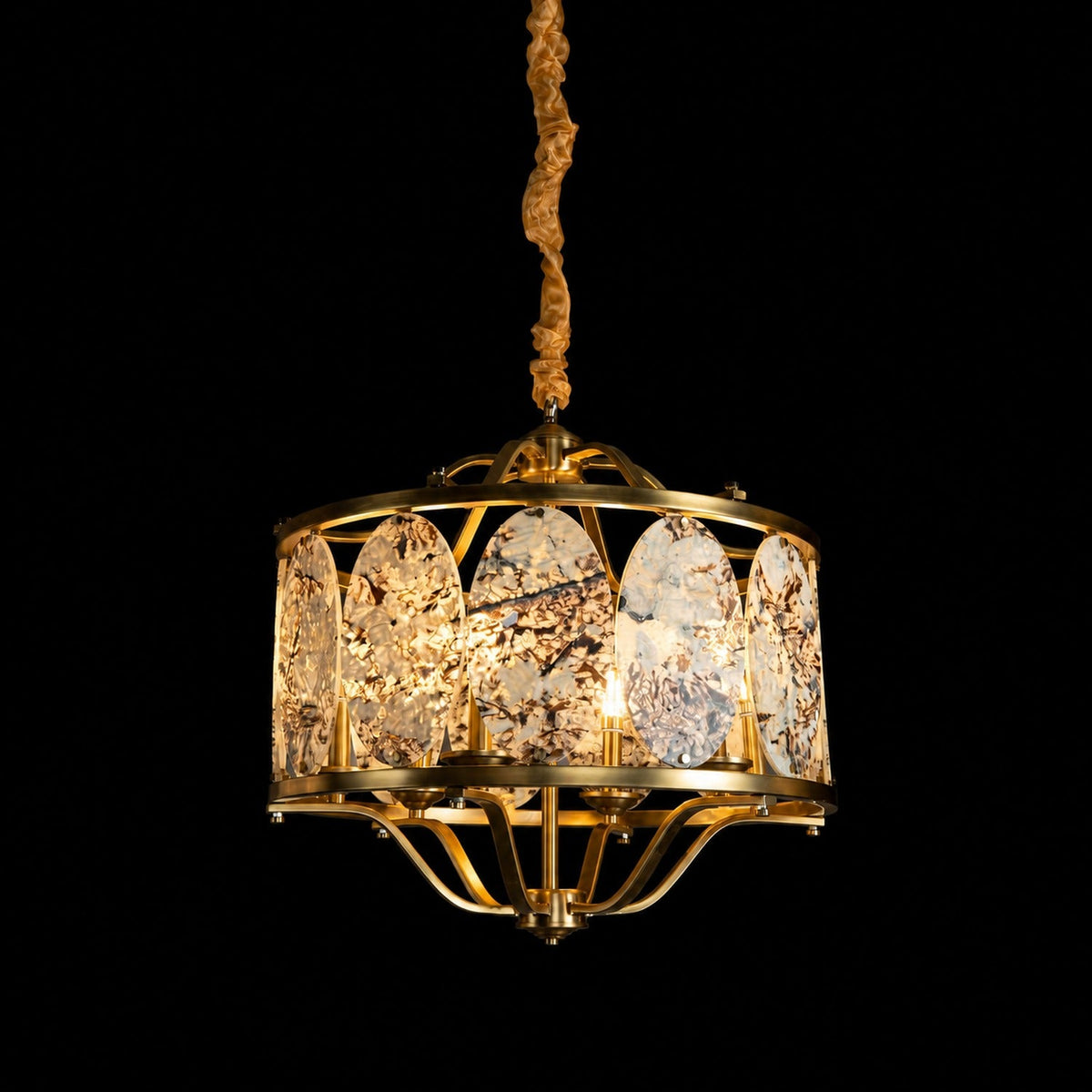 Vintage Lantern Luxury Stone Chandelier