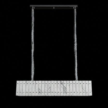 Modern Rectangular Luxury Stone Linear Chandelier