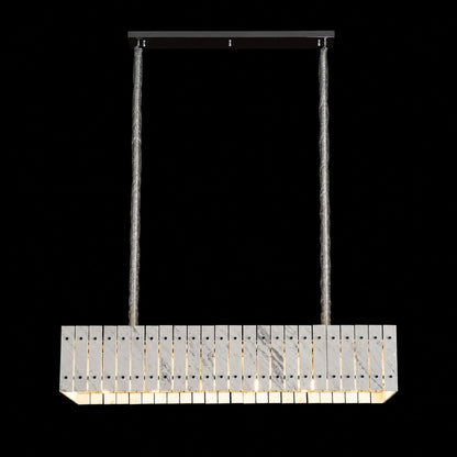 Modern Rectangular Luxury Stone Linear Chandelier