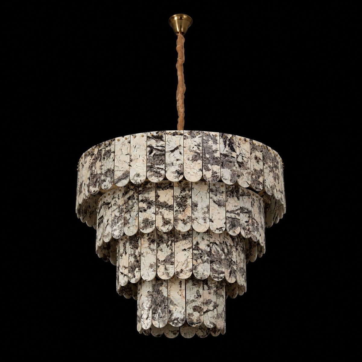 Grand Four-Tier Snowcrest White Luxury stone Chandelier