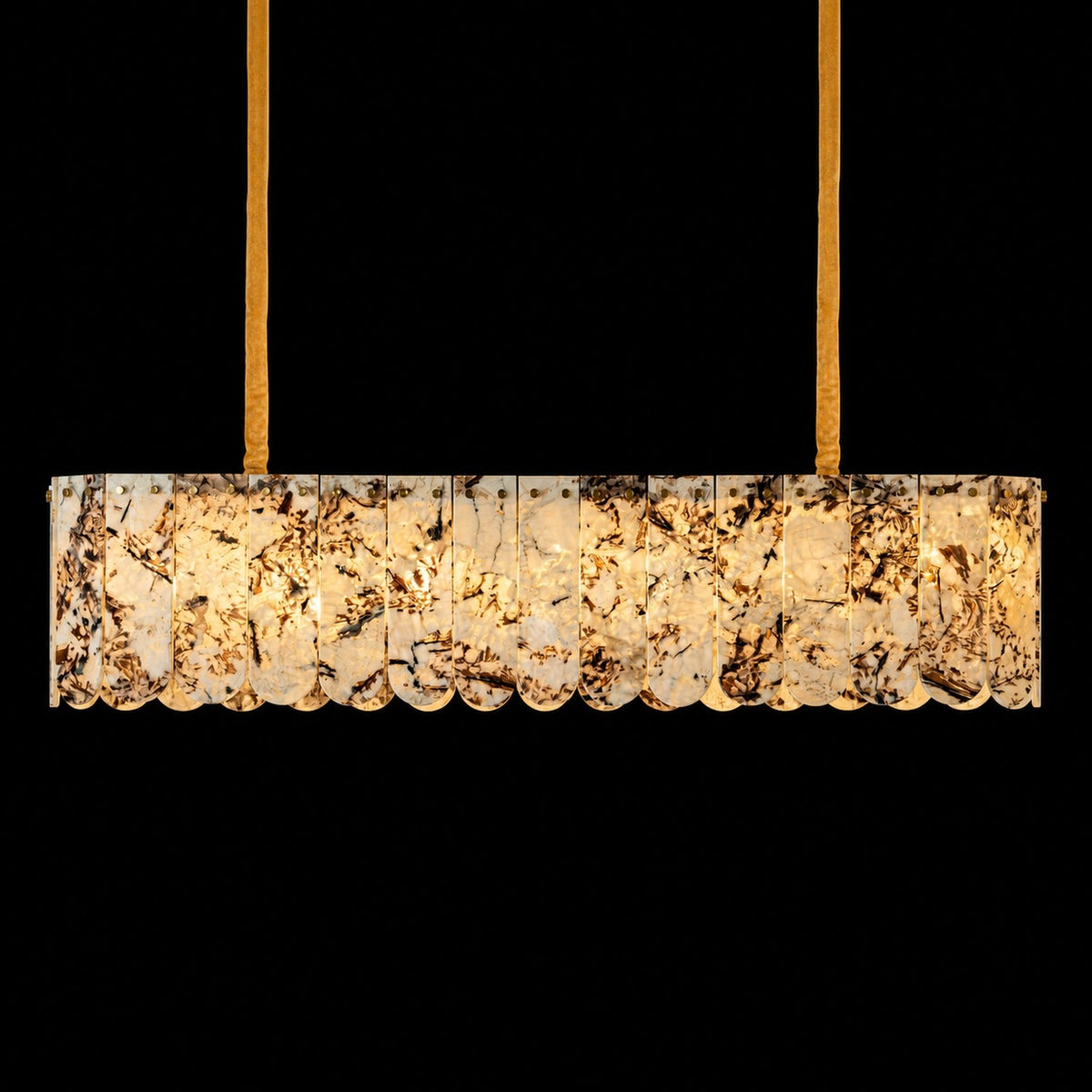 Modern Layered Luxury stone Linear Chandelier