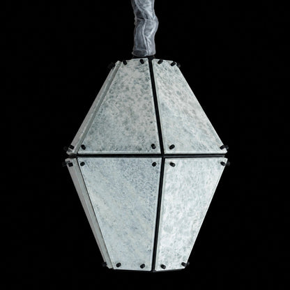 Modern Faceted Green Jade Luxury stone Lantern Chandelier