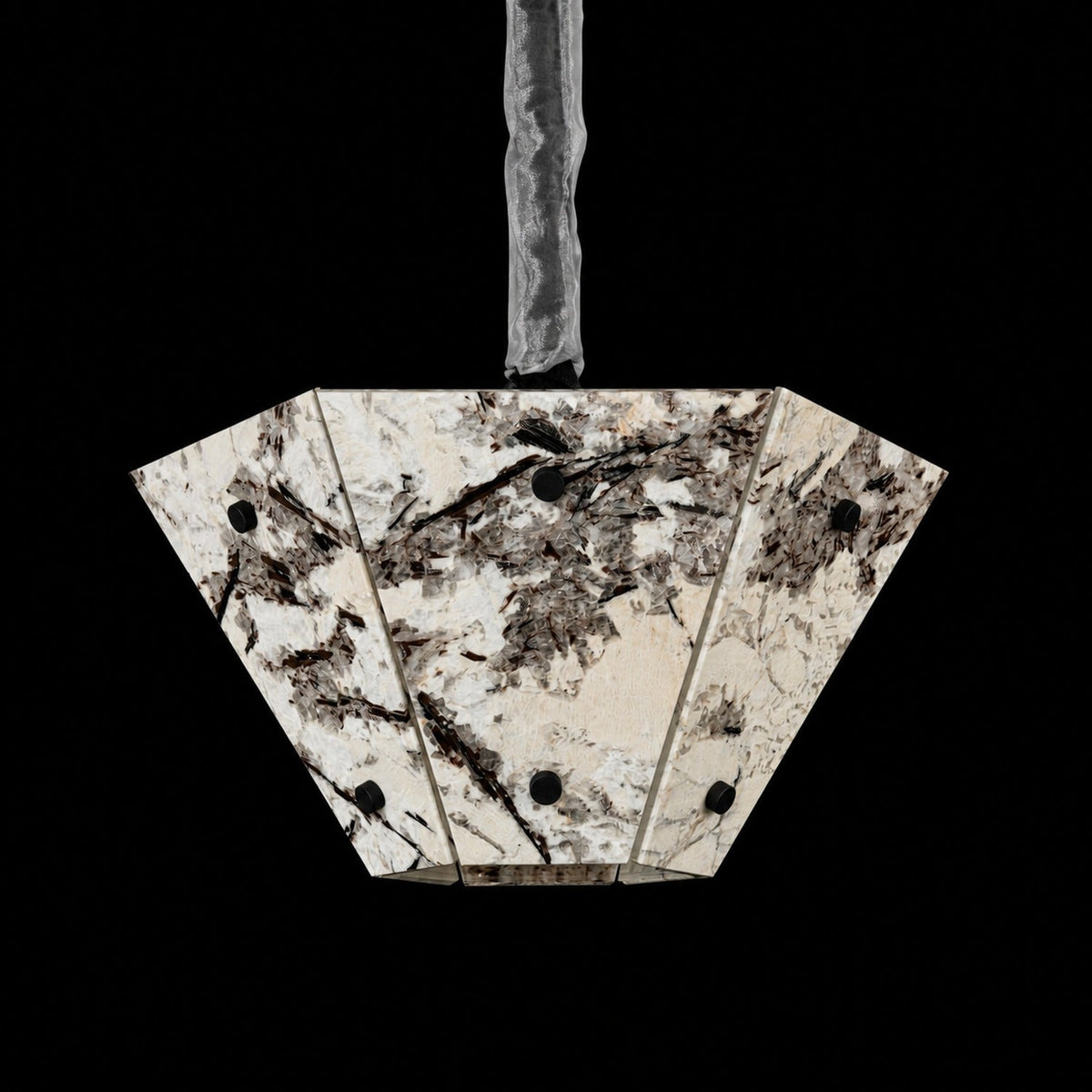 Modern Faceted Snowcrest White Luxury stone Chandelier