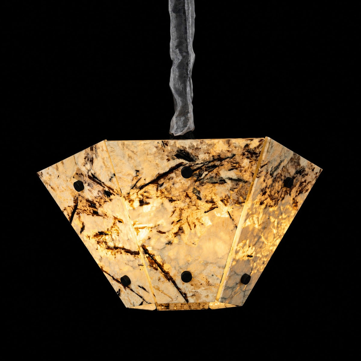 Modern Faceted Snowcrest White Luxury stone Chandelier