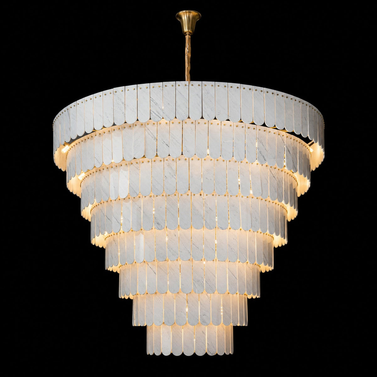 Grand Nine-Tier Yugoslav White Luxury stone Chandelier