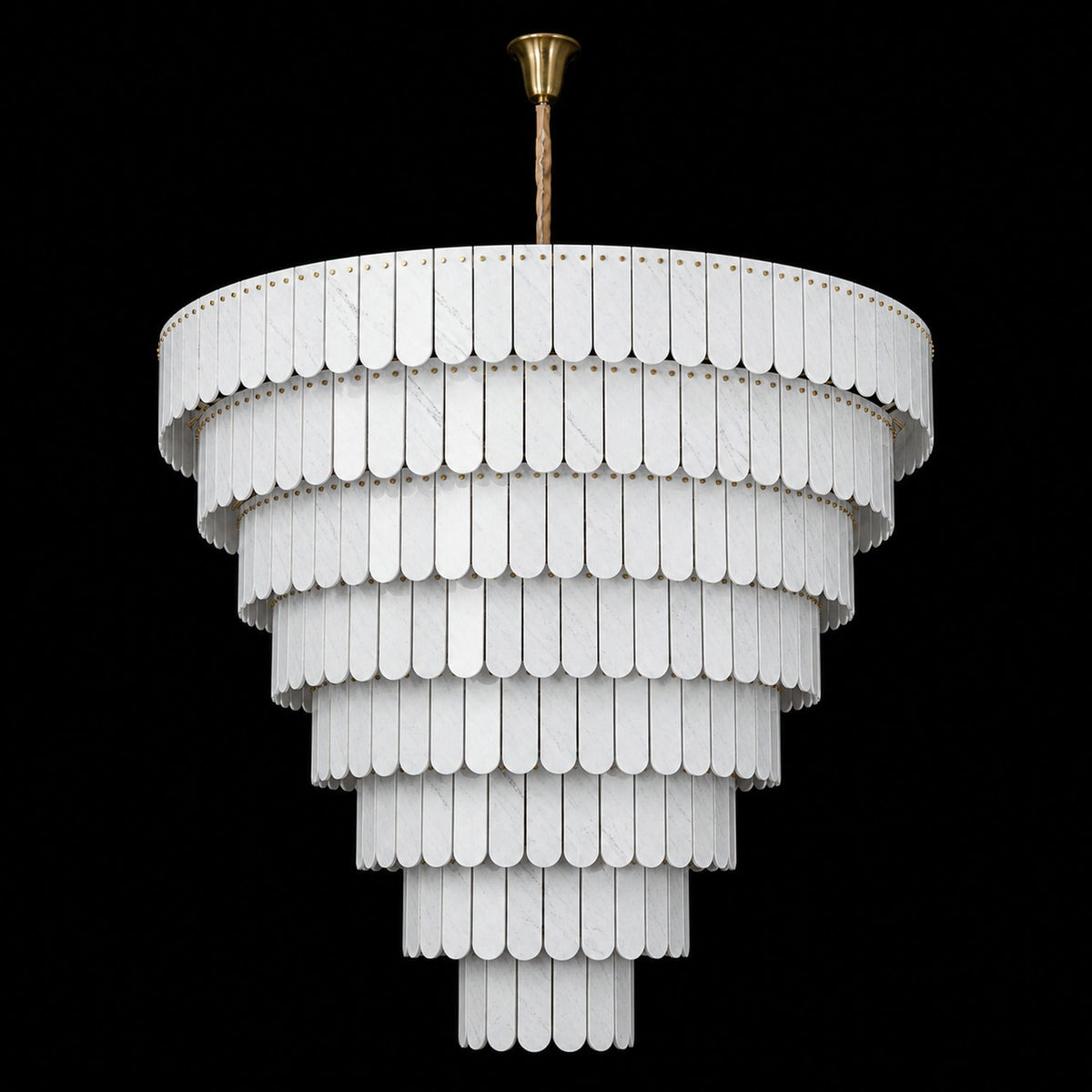 Grand Nine-Tier Yugoslav White Luxury stone Chandelier