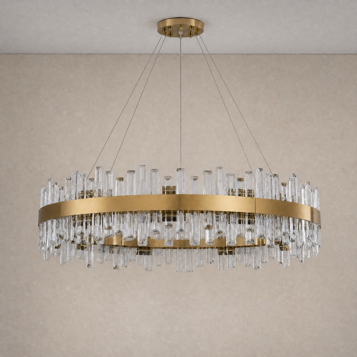 Round Golden Crystal Island Chandelier-1000