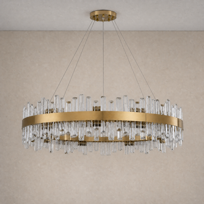 Round Golden Crystal Island Chandelier-1000