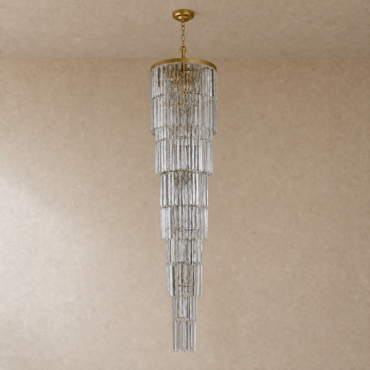 D500 Striped Crystal Stair Light - Gold