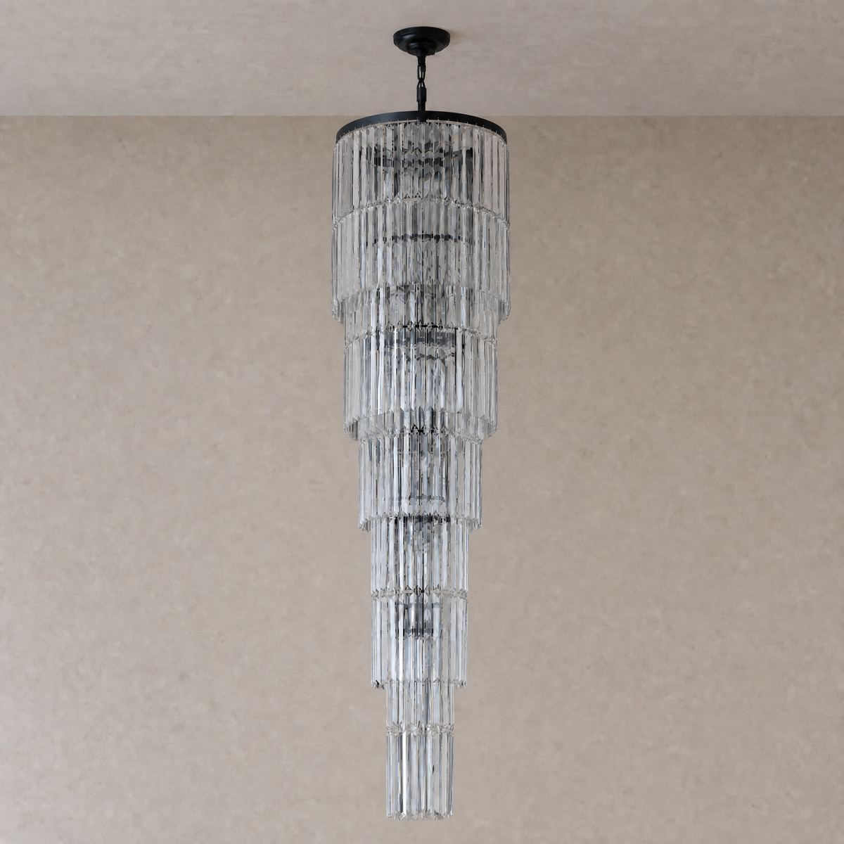 D500 Stripe Crystal Chip Stair Light - Black