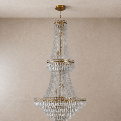 Two-Tier Square Diamond Round Pendant 780 - Gold