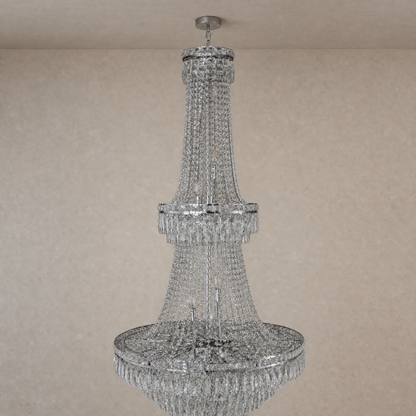 Two-Tier Square Diamond Round Pendant 780 - Silver