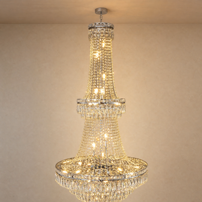 Two-Tier Square Diamond Round Pendant 780 - Silver