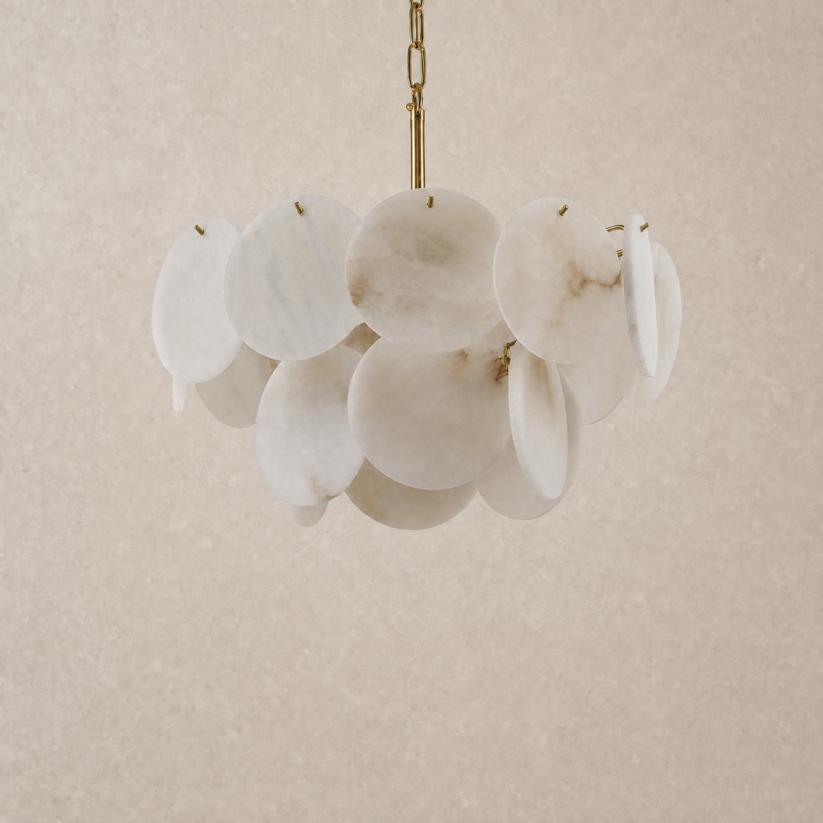 18" Round Alabaster Chandelier
