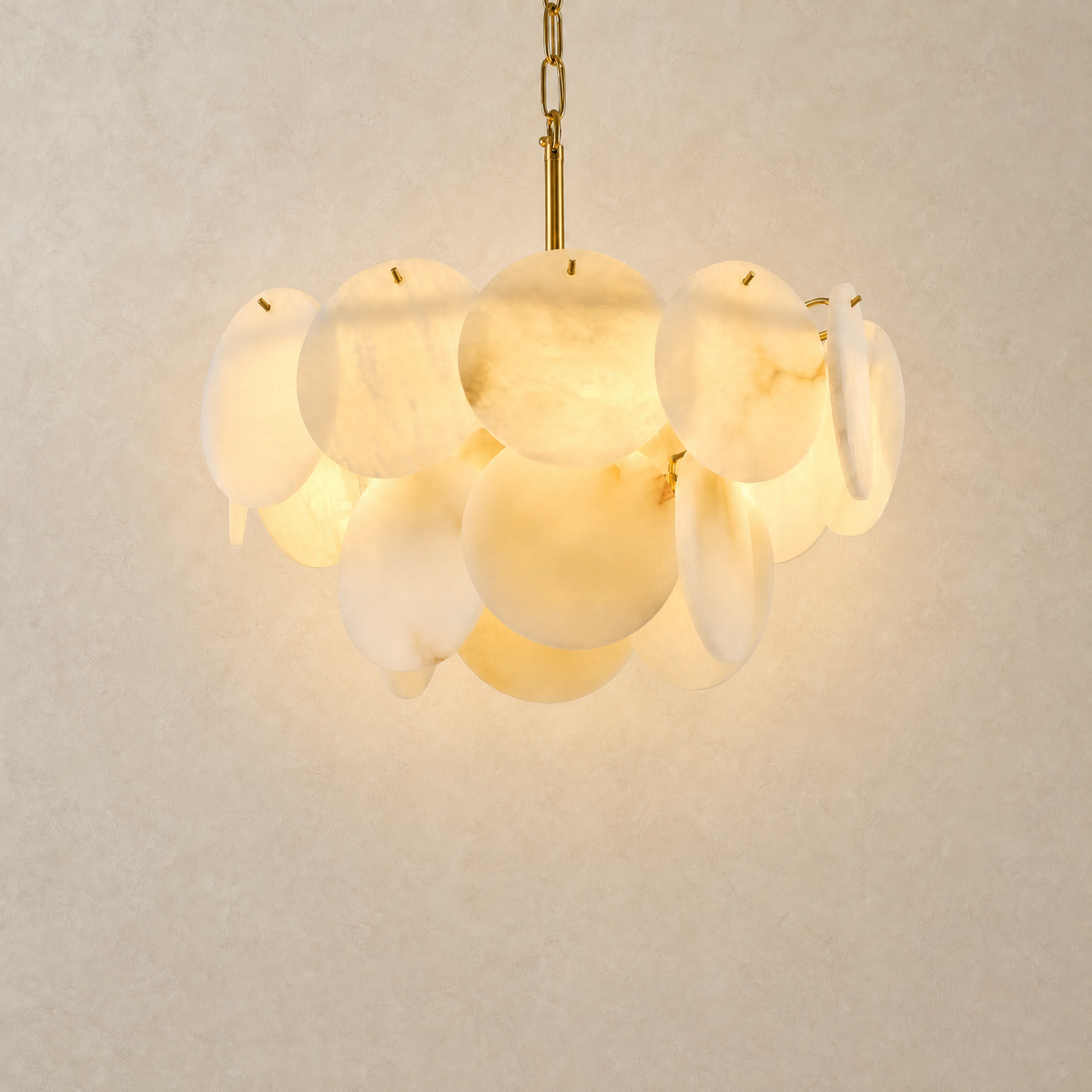 18" Round Alabaster Chandelier