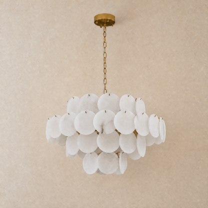 Natural Alabaster 31.5" Round Chandelier