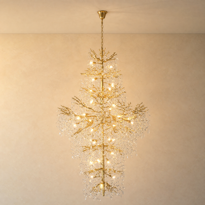 Marquise Double-Layer Branch Staircase Chandelier 2300 - Gold