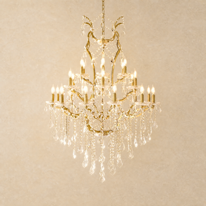 37.4" 24-Light Maria Theresa Crystal Chandelier - Gold