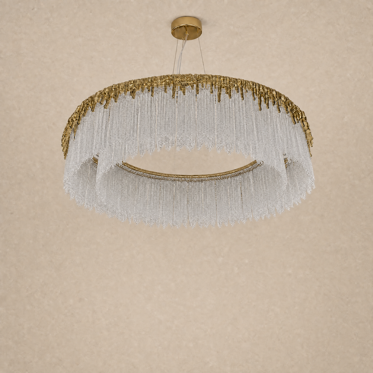 Ice Bloom Glass Chandelier D800 - Copper